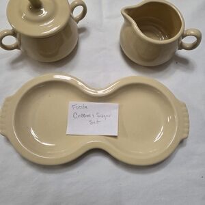 Fiesta Ivory  Cream & Sugar Set with Tray